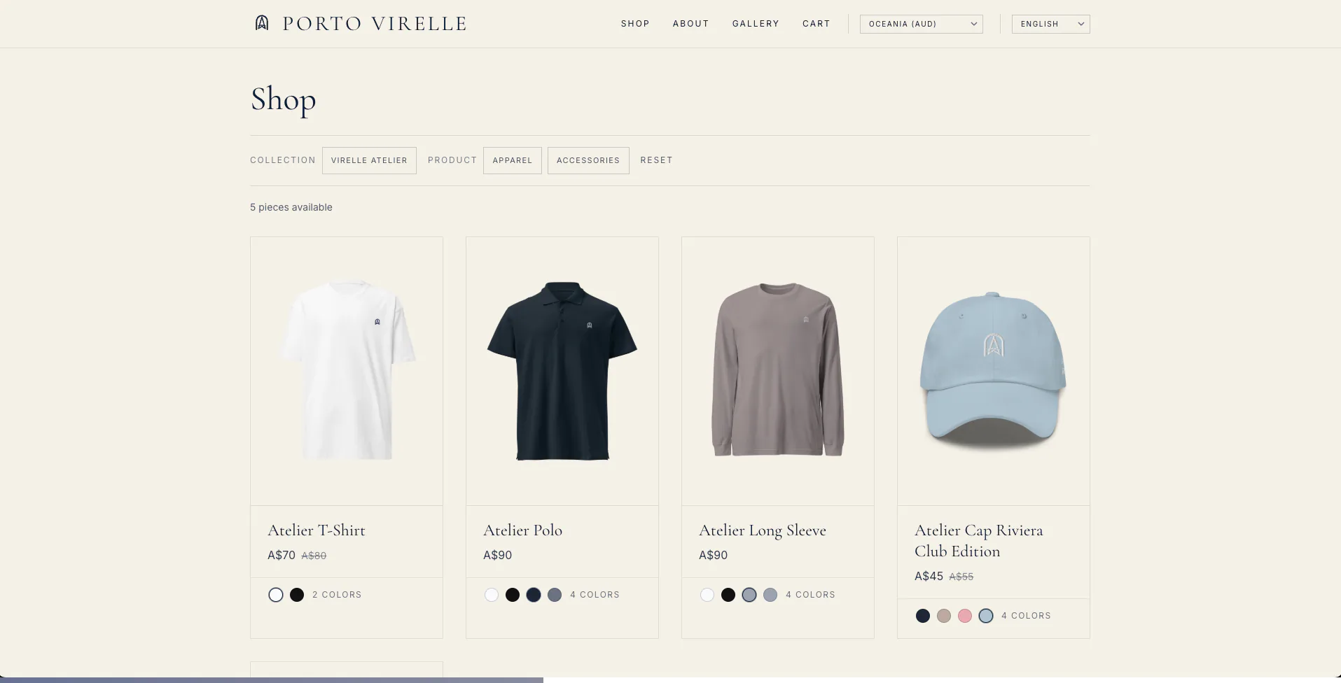 Porto Virelle shop